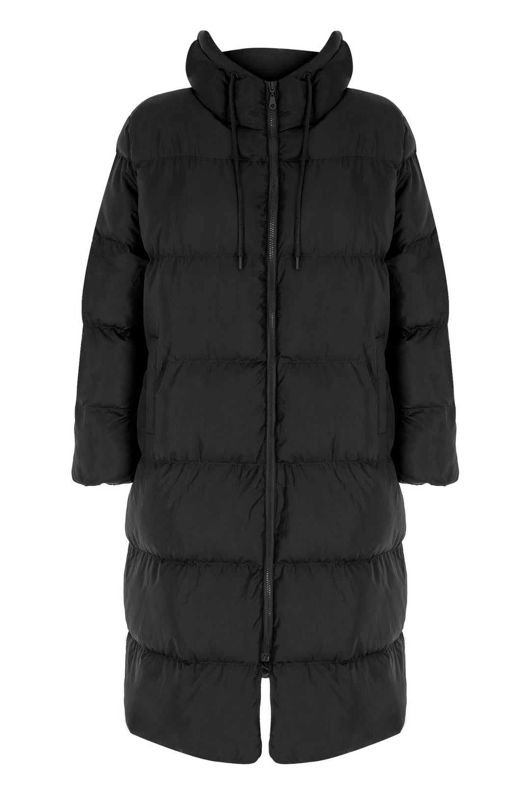 Hooded Long Inflatable Coat Black