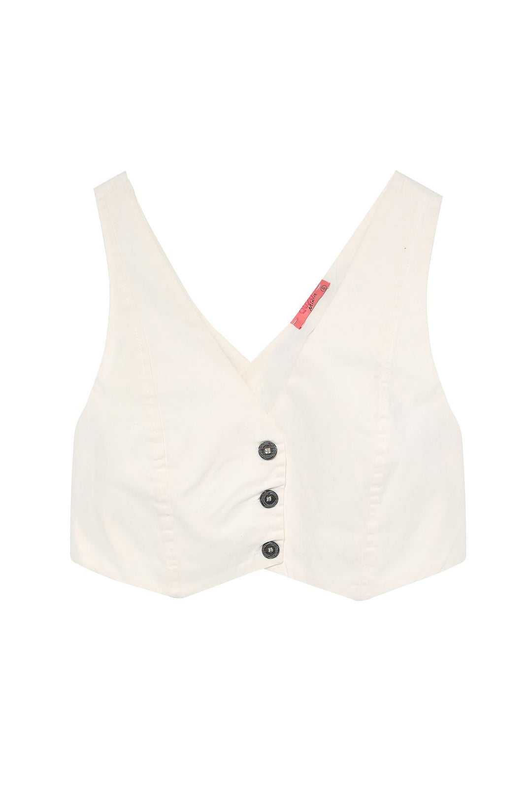 Cross-Back Buttoned Vest Jacket Bone