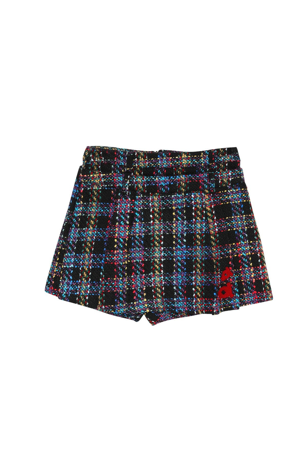 Colorful Tweed Mini Shorts Skirt Black