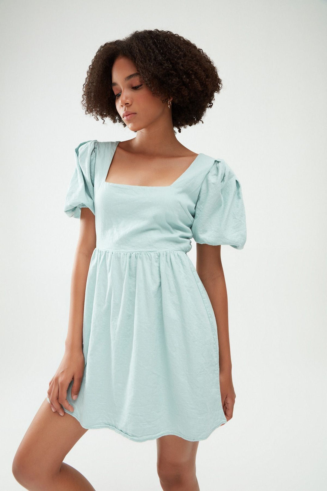 Balloon Sleeve Decollete Waistcoat Mint