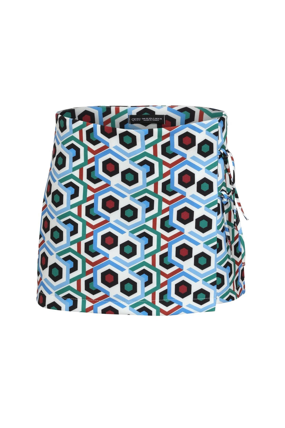 Patterned Short Skirt Blue