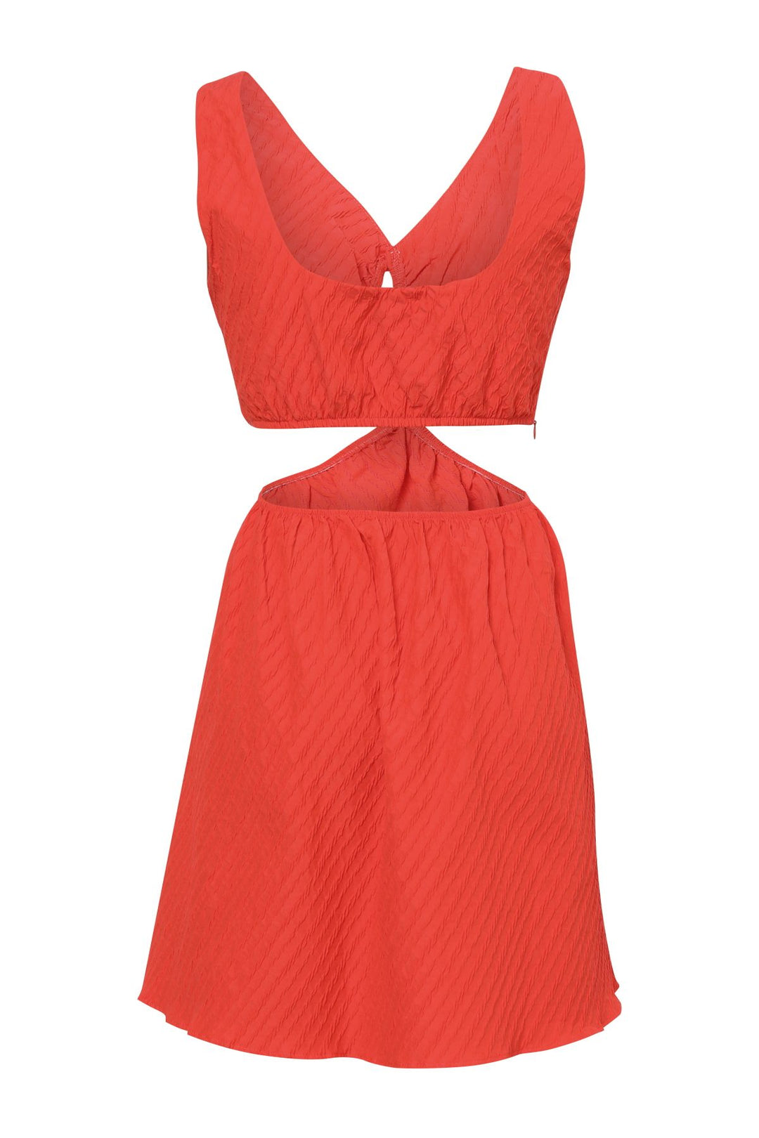 Cut Out V-Neck Dress Orange