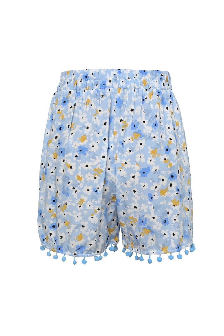Desenli Şort Mavi