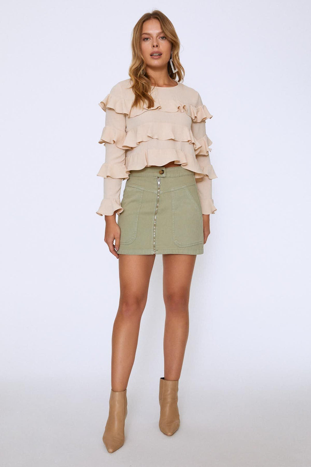 Frilly Layered Blouse Stone