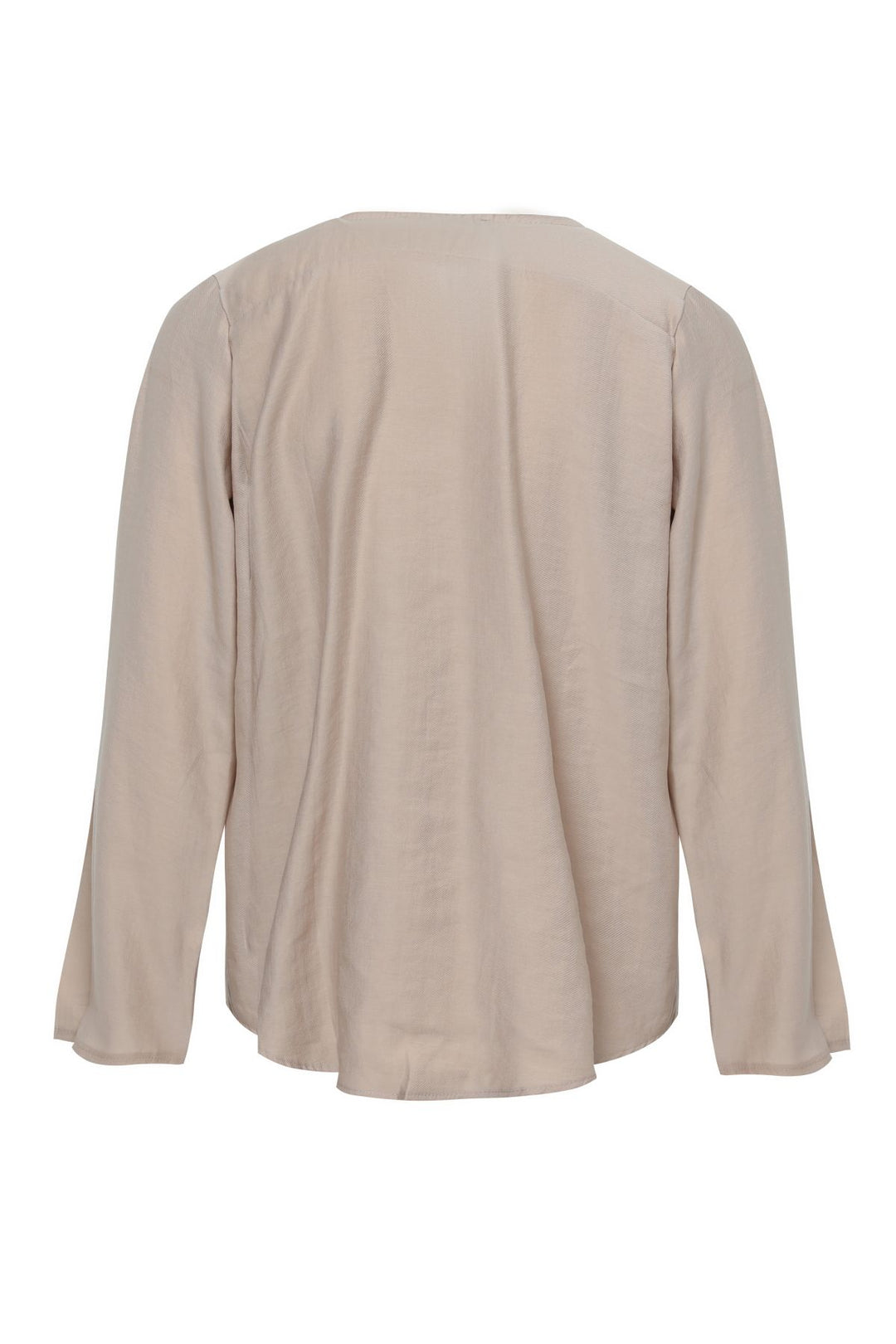 Buttoned V-Neck Shirt Beige