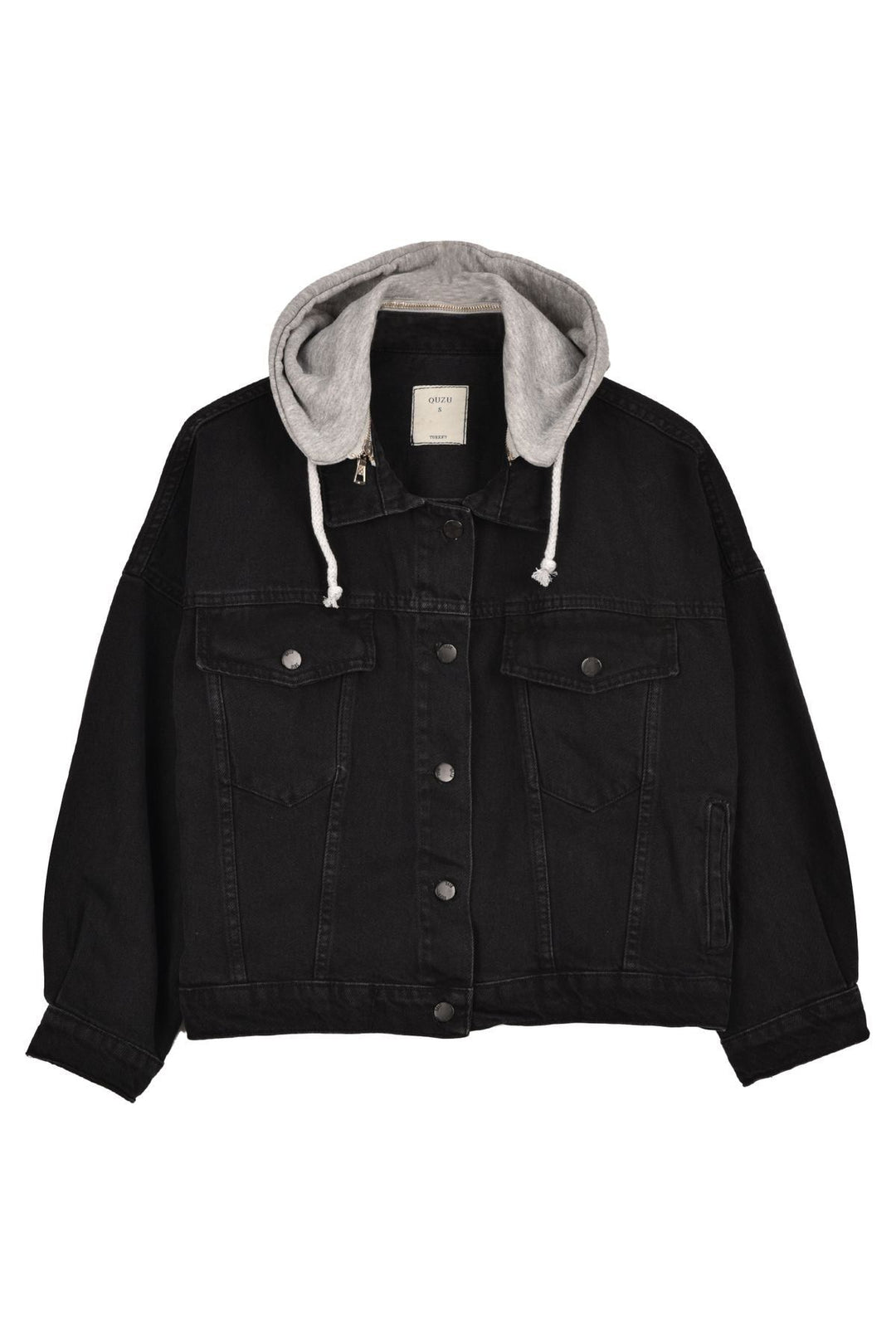 Hooded Oversize Denim Jacket Anthracite