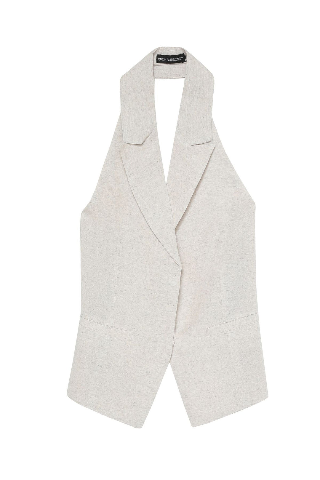 Backless Linen Vest Natural