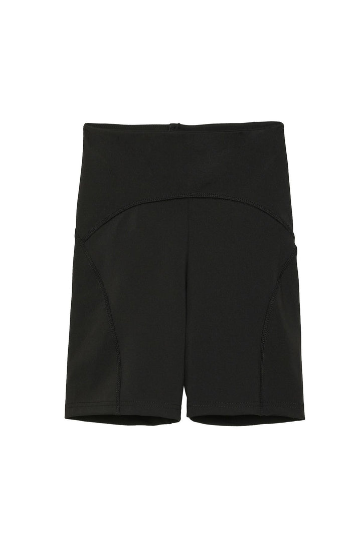 Gathering Biker Leggings Black