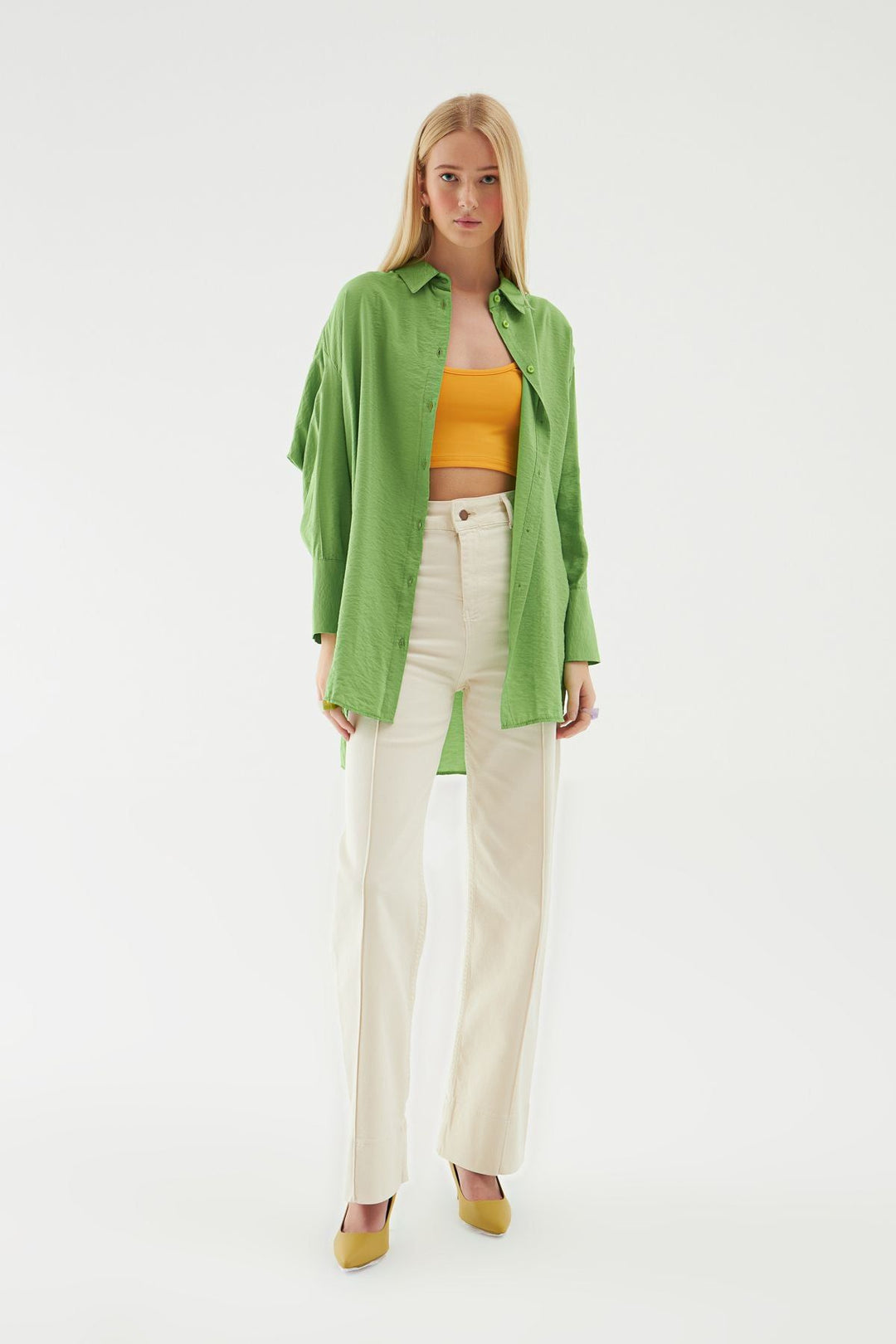 Oversize Cut Shirt Green