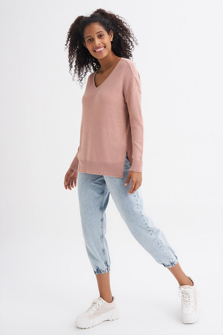 V Neck Knitwear Powder