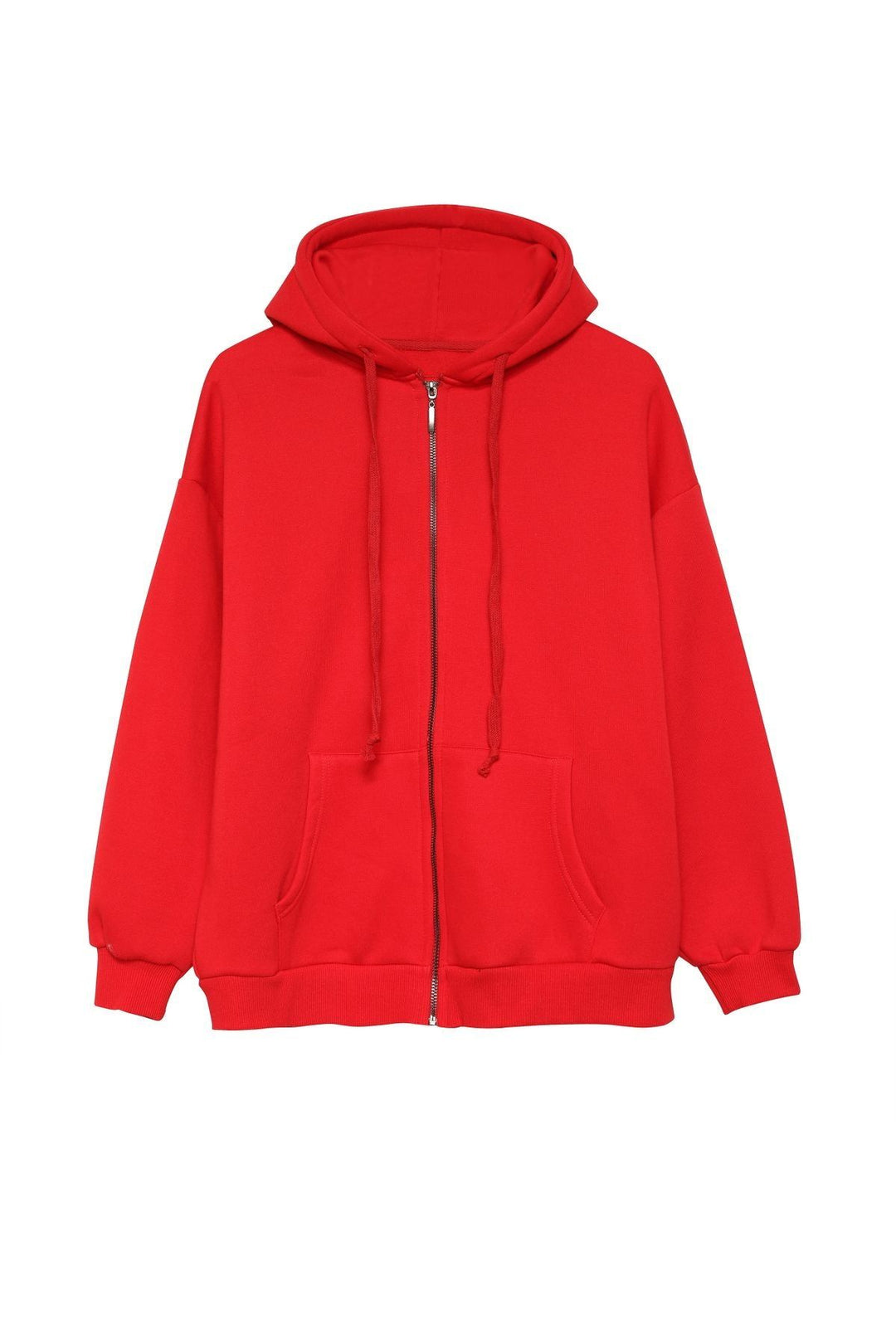 Zipper Hoodie Sweatshirt Red