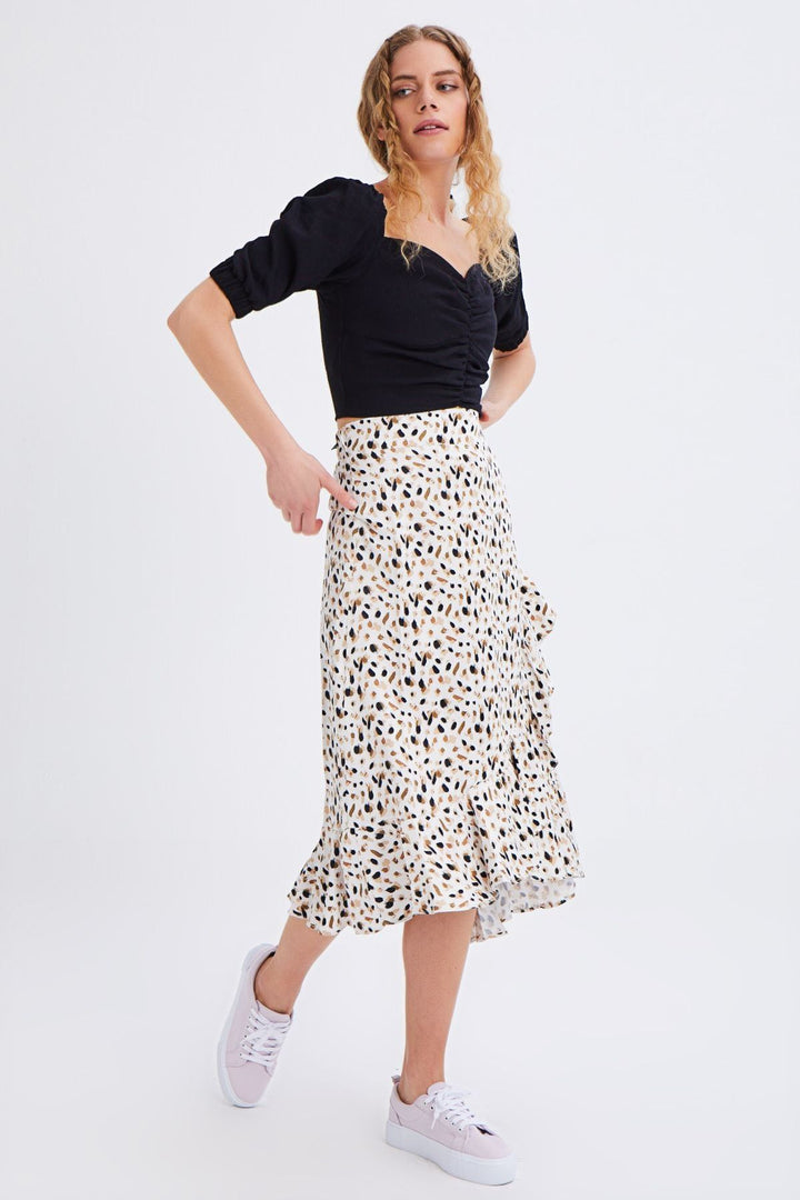 Balon Kol Gipe Detaylı Bluz Siyah