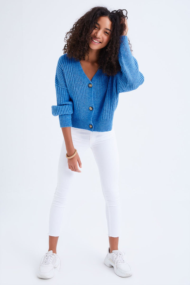 Buttoned Cardigan Blue