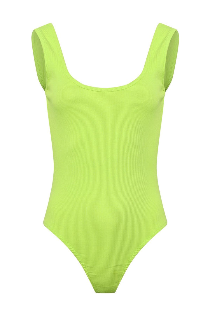 Low Back Strap Bodysuit Green