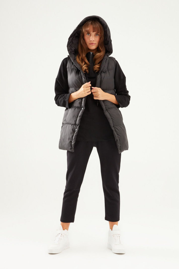 Hooded Belt Inflatable Vest Black