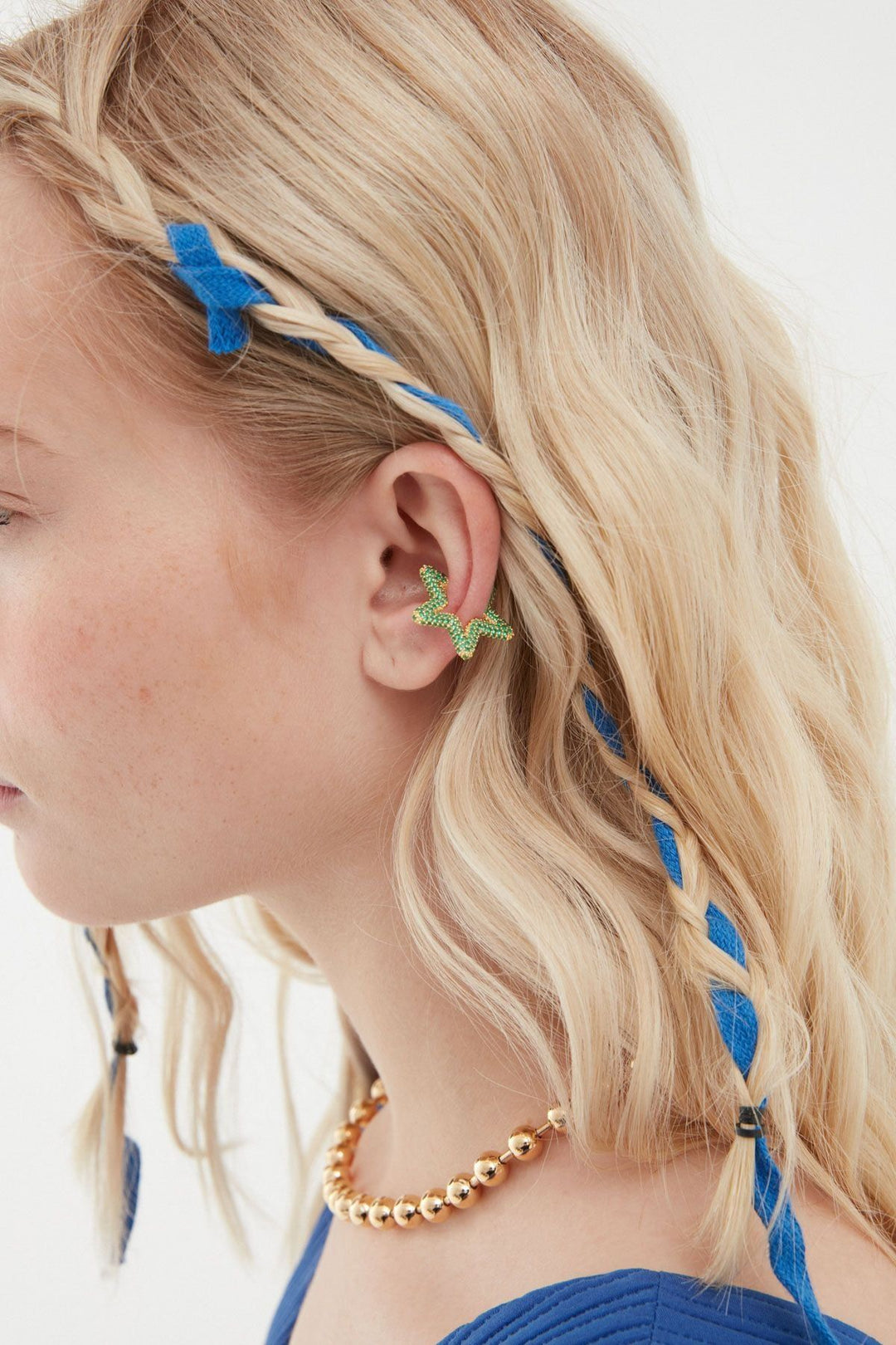 Stone Star Ear Cuff Green