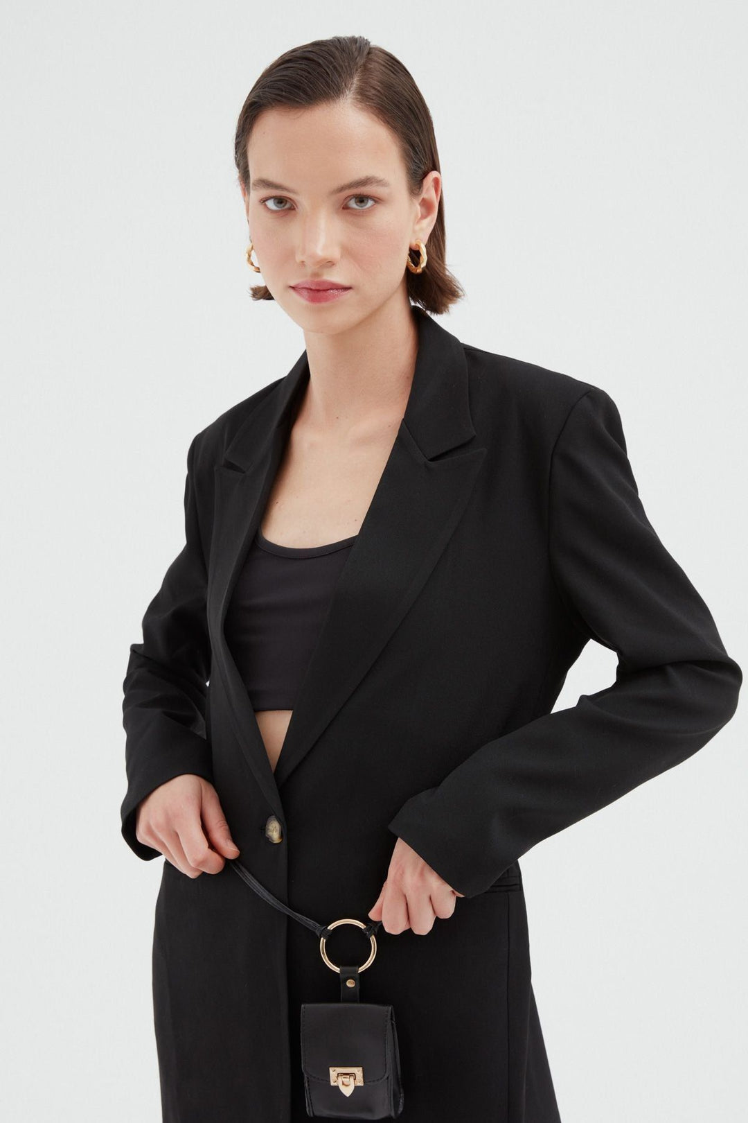 Belt Bag Blazer Jacket Black