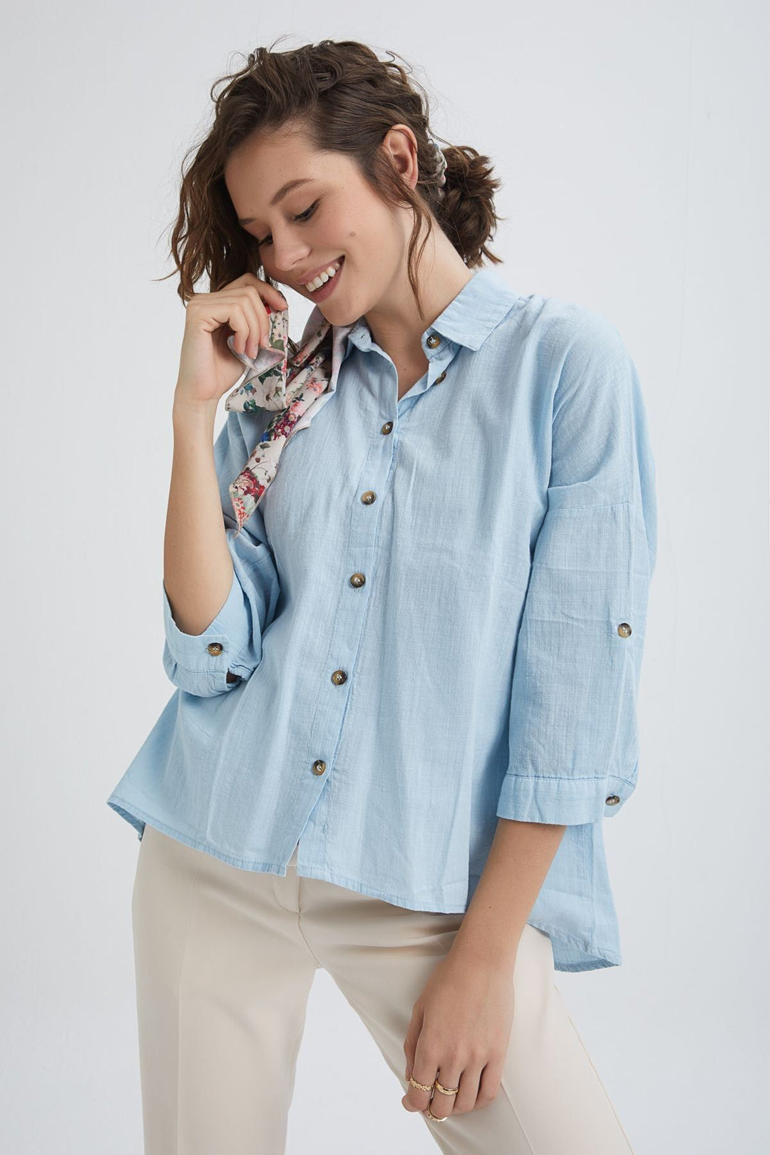 Truvakar Kol Gömlek Bebe Mavi