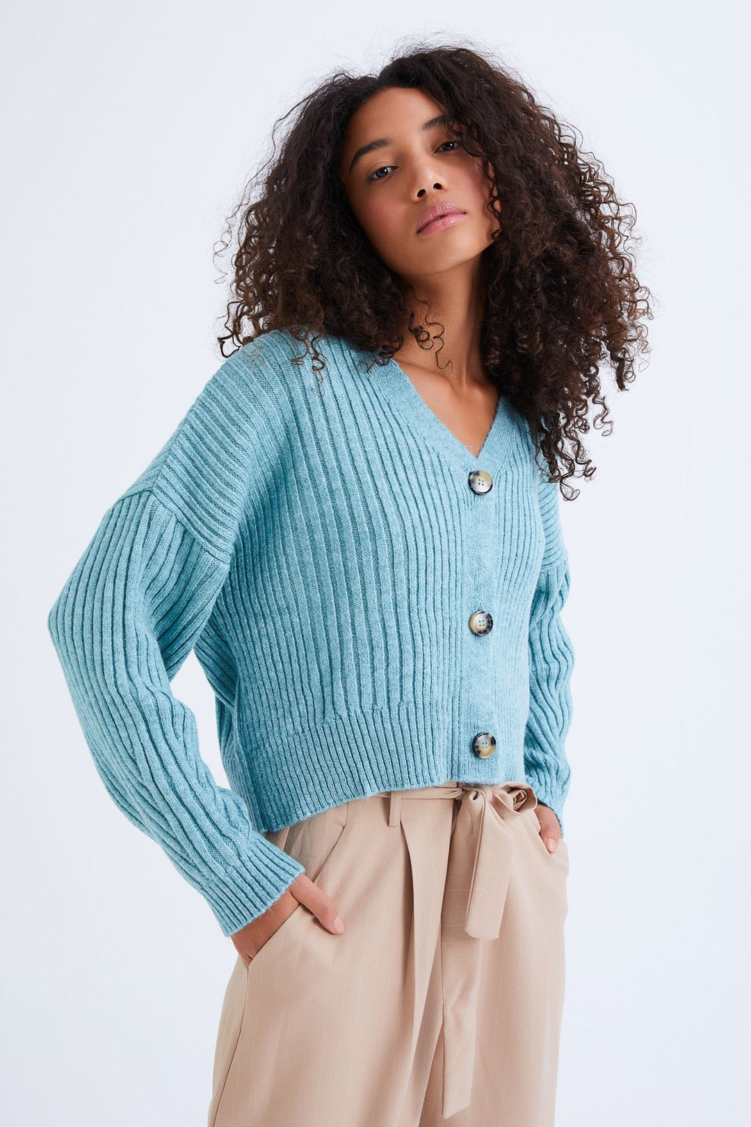 Buttoned Cardigan Mint