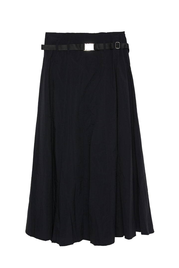 Belted Technical Fabric Skirt Black