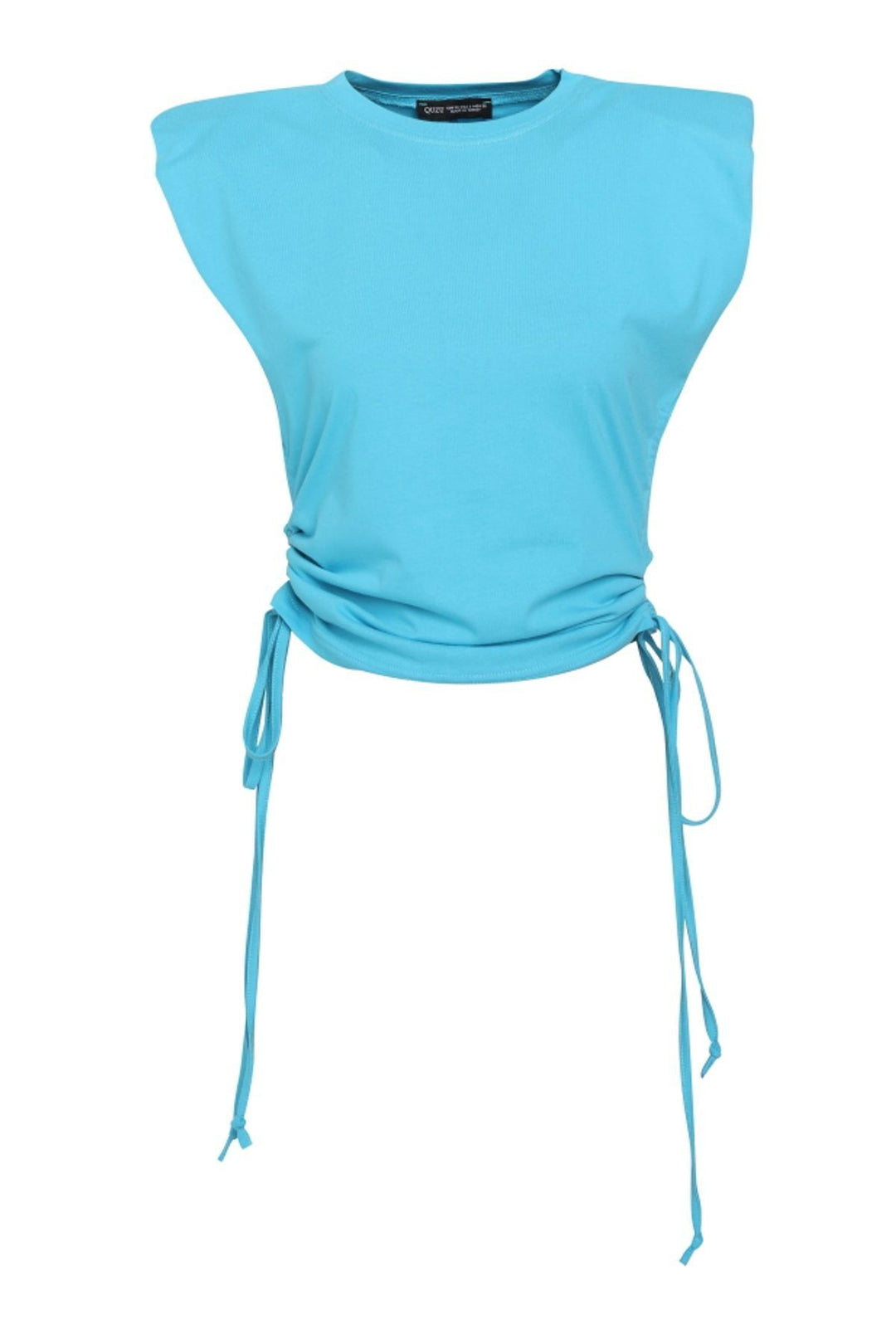 Waisted Pleated T-Shirt Turquoise