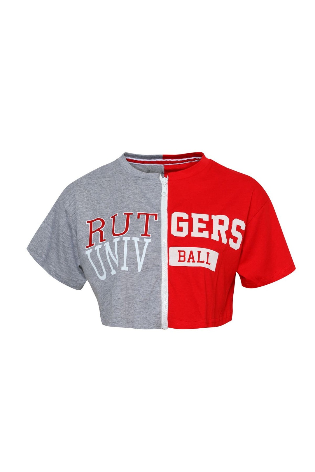 Baskılı Fermuarlı Tişört Kırmızı