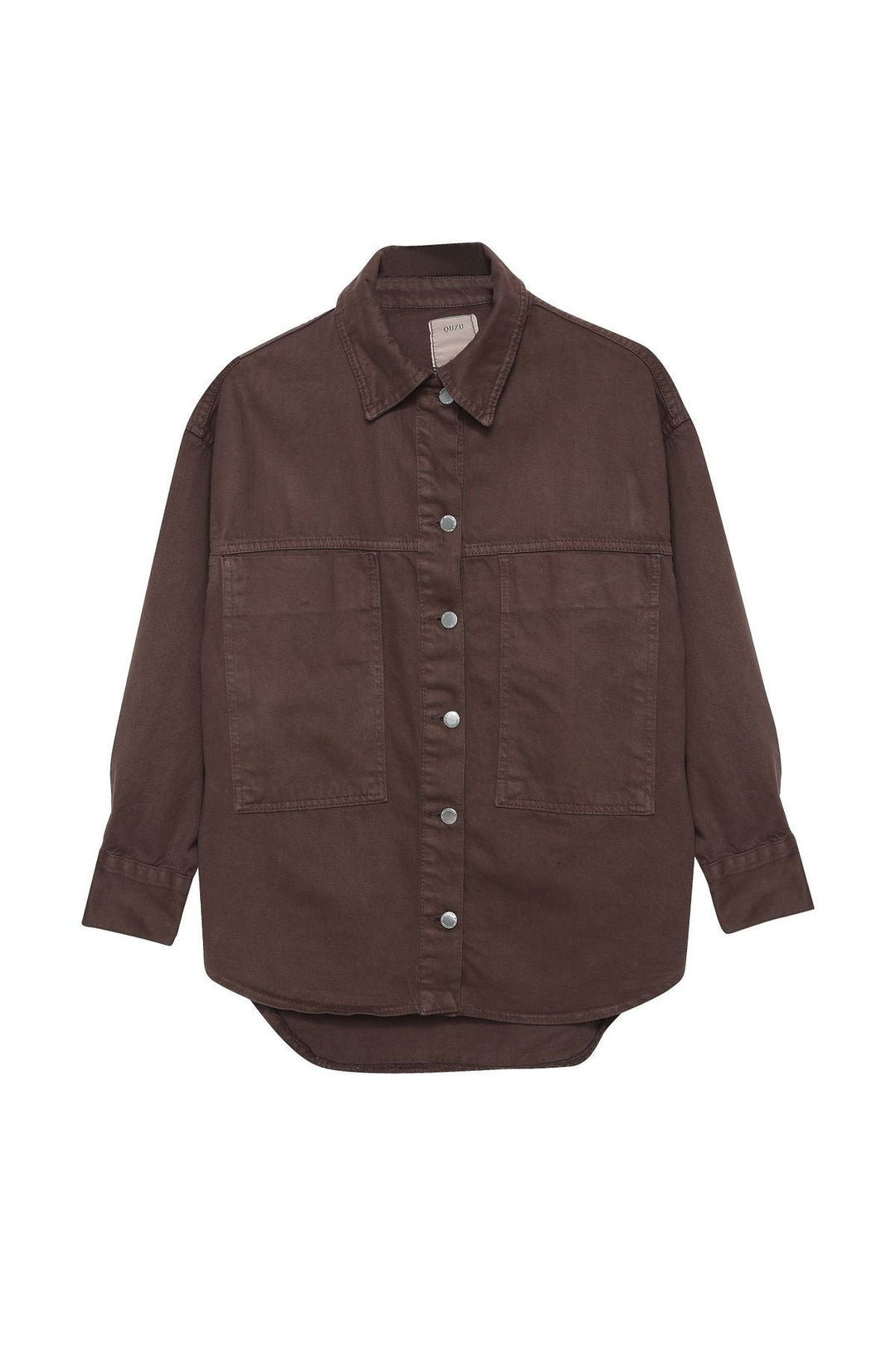 Pocket Detailed Denim Jacket Dark Brown