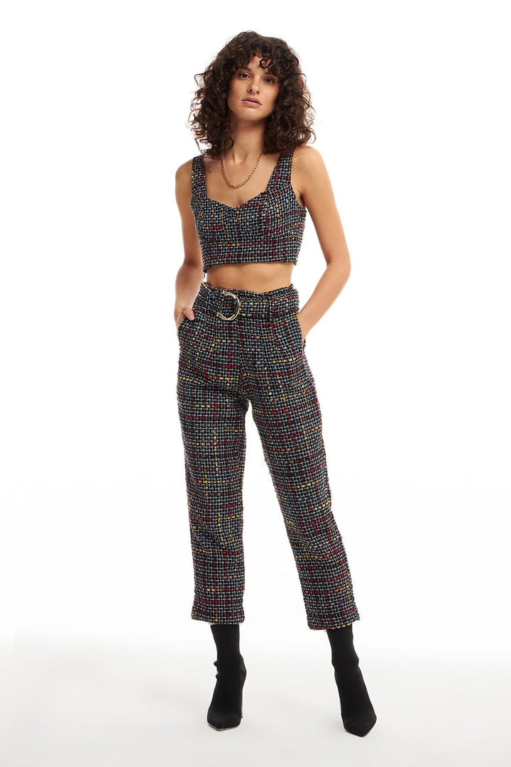 Kemerli Tüvit Pantolon Siyah