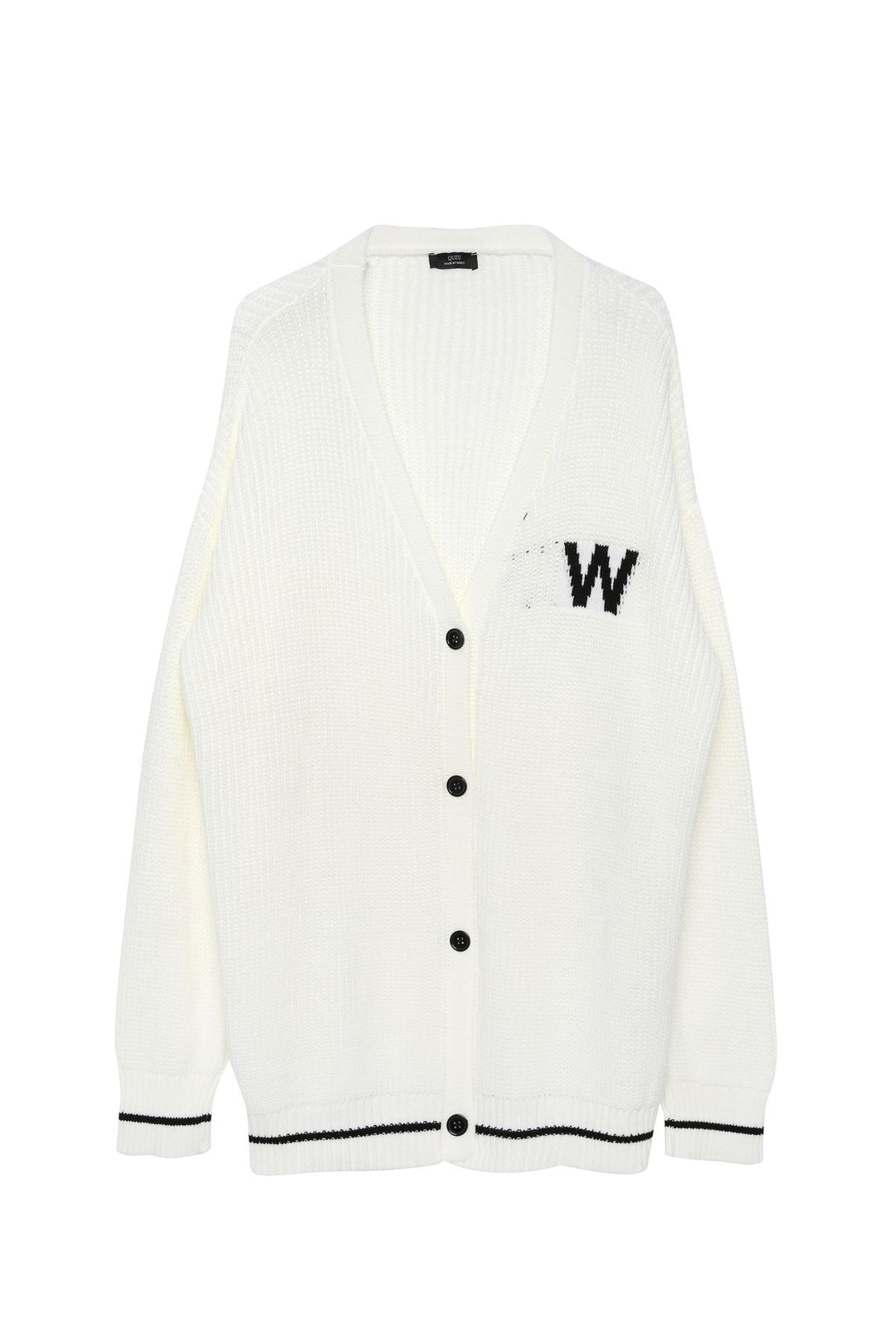 Buttoned Long Cardigan Ecru