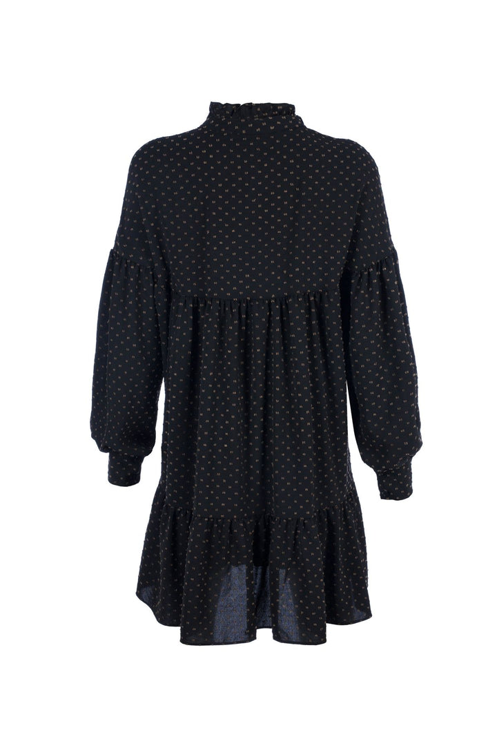 Polka Dot Mini Dress Black
