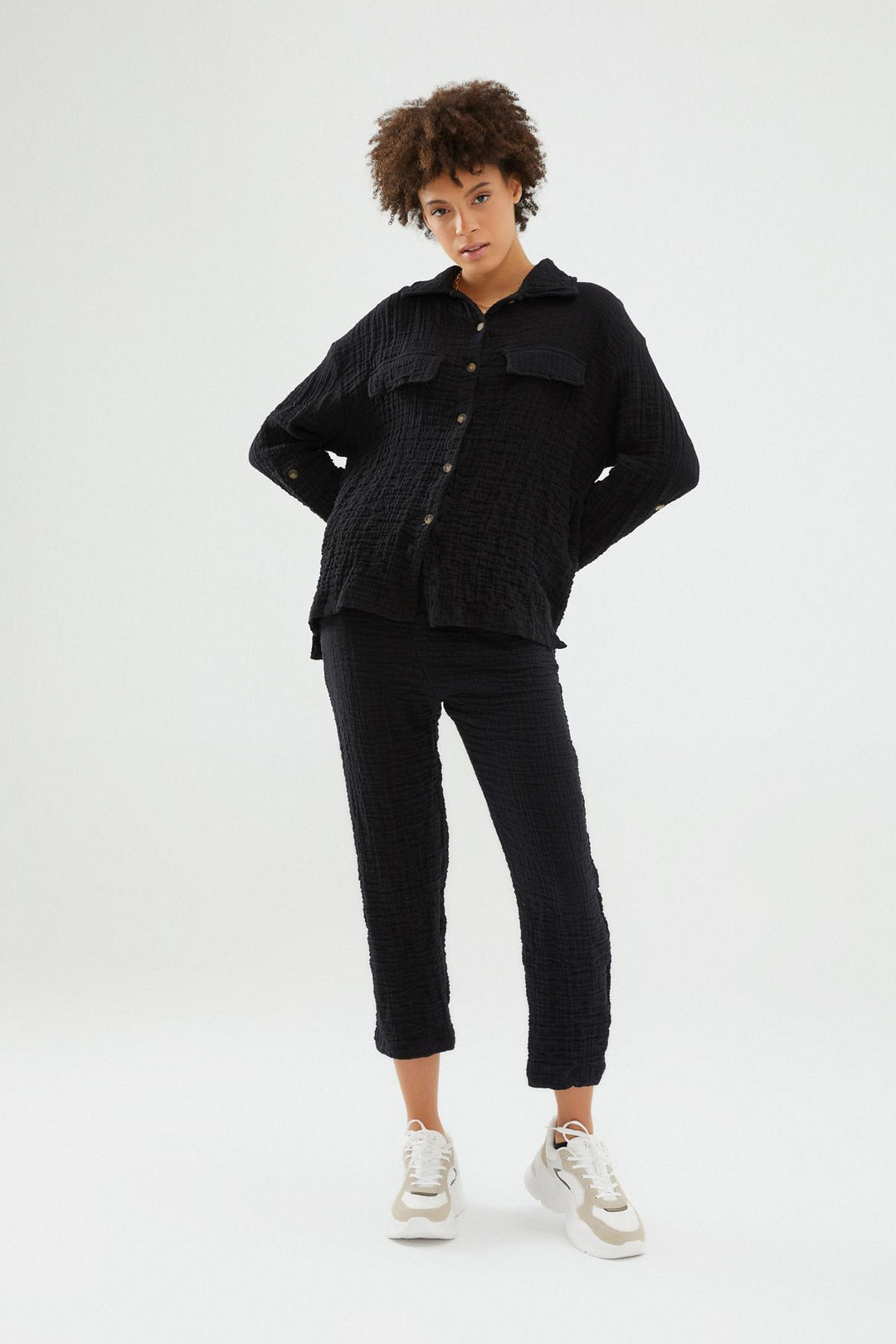 Uzun Kollu Gömlek Siyah