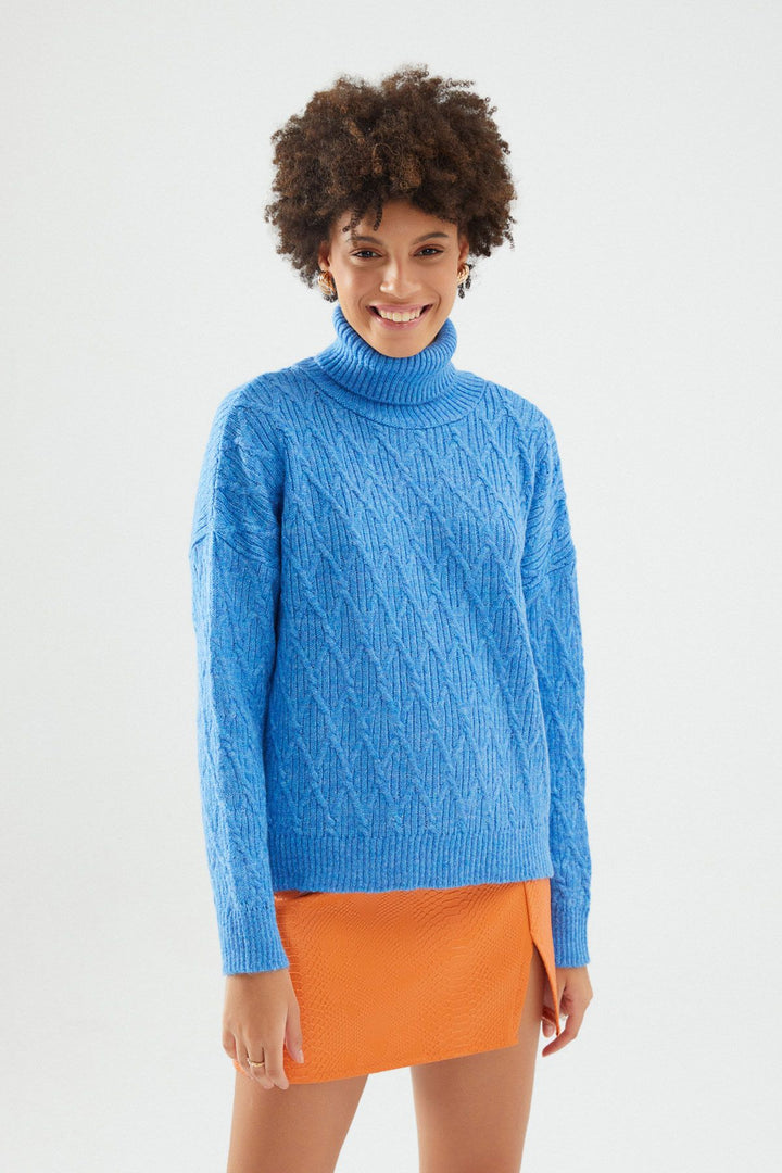 Boğazlı Kazak Mavi