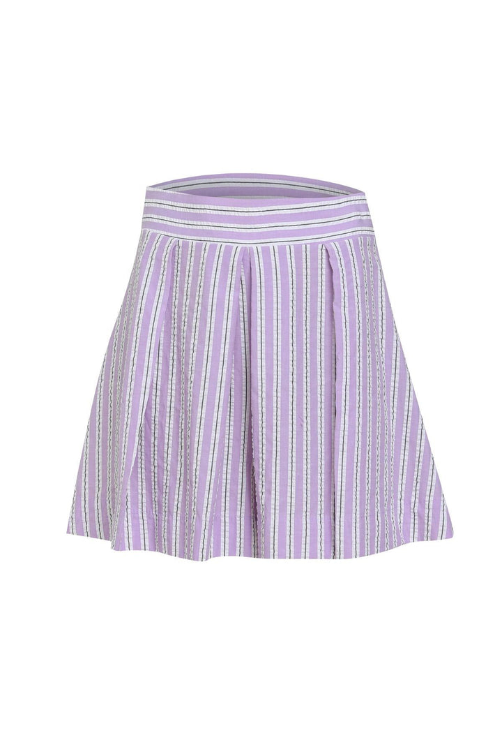 Pileli Mini Şort Lila