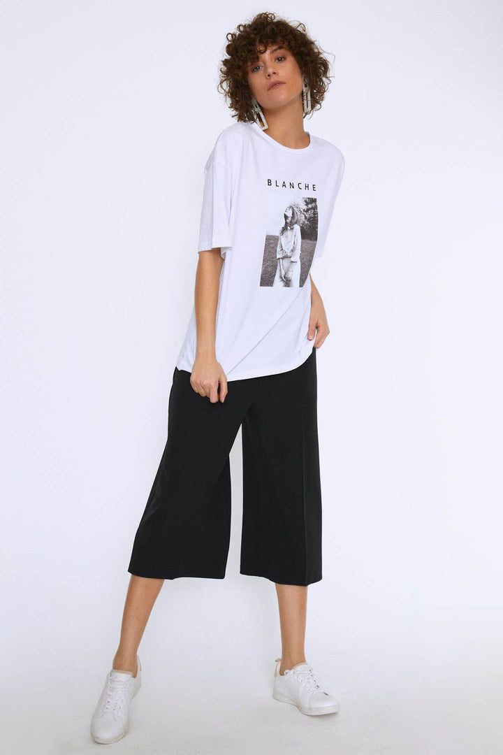 Baskılı Tişört Beyaz