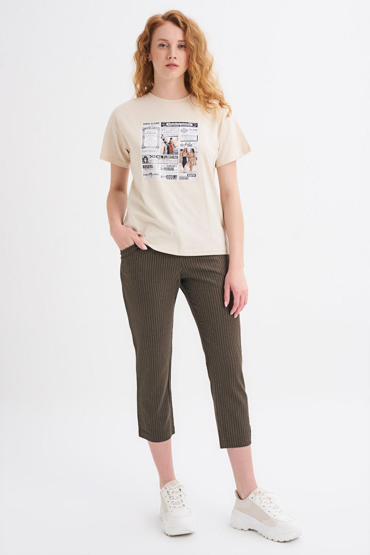 Printed T-Shirt Light Beige