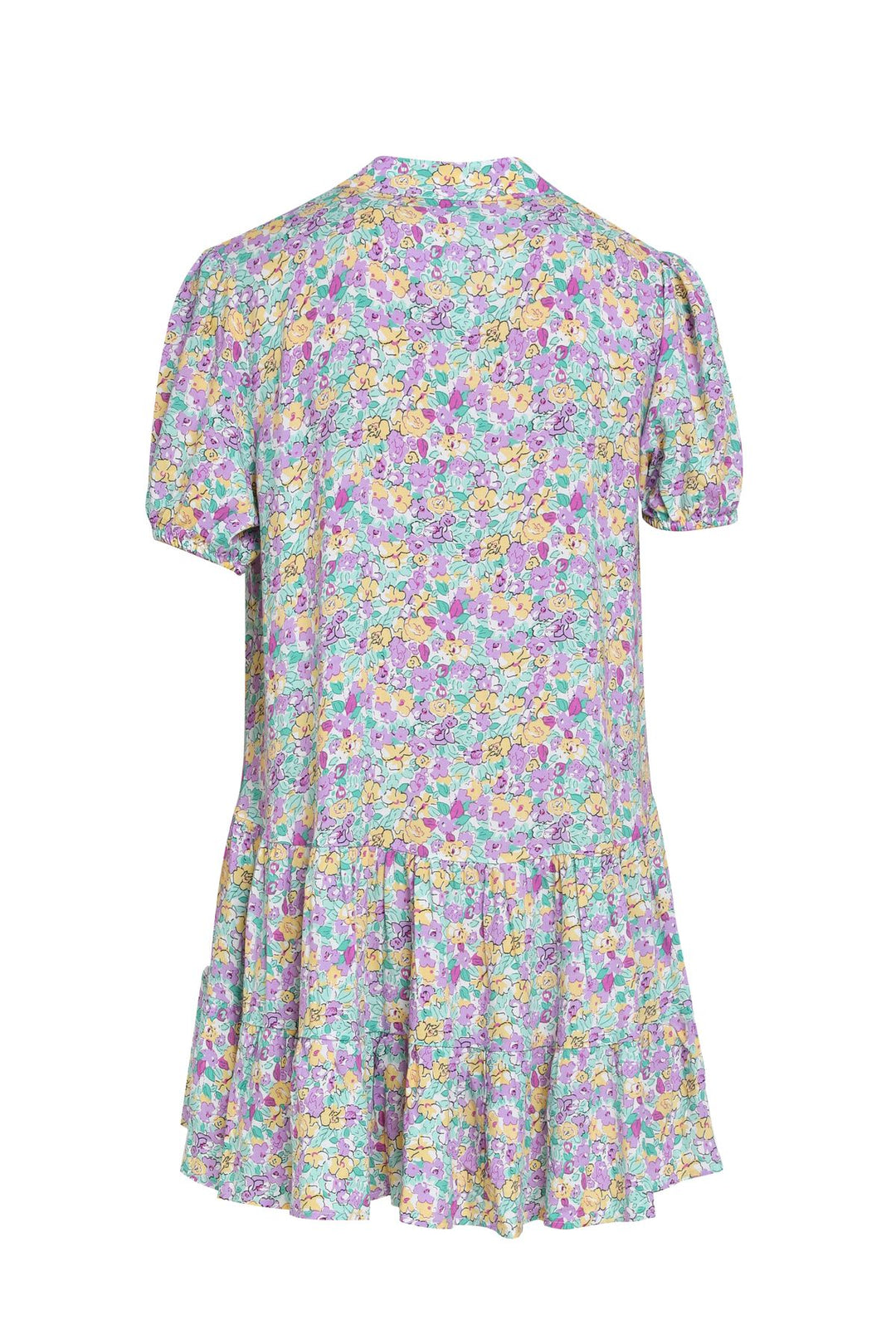 Floral Pleated Mini Dress Powder