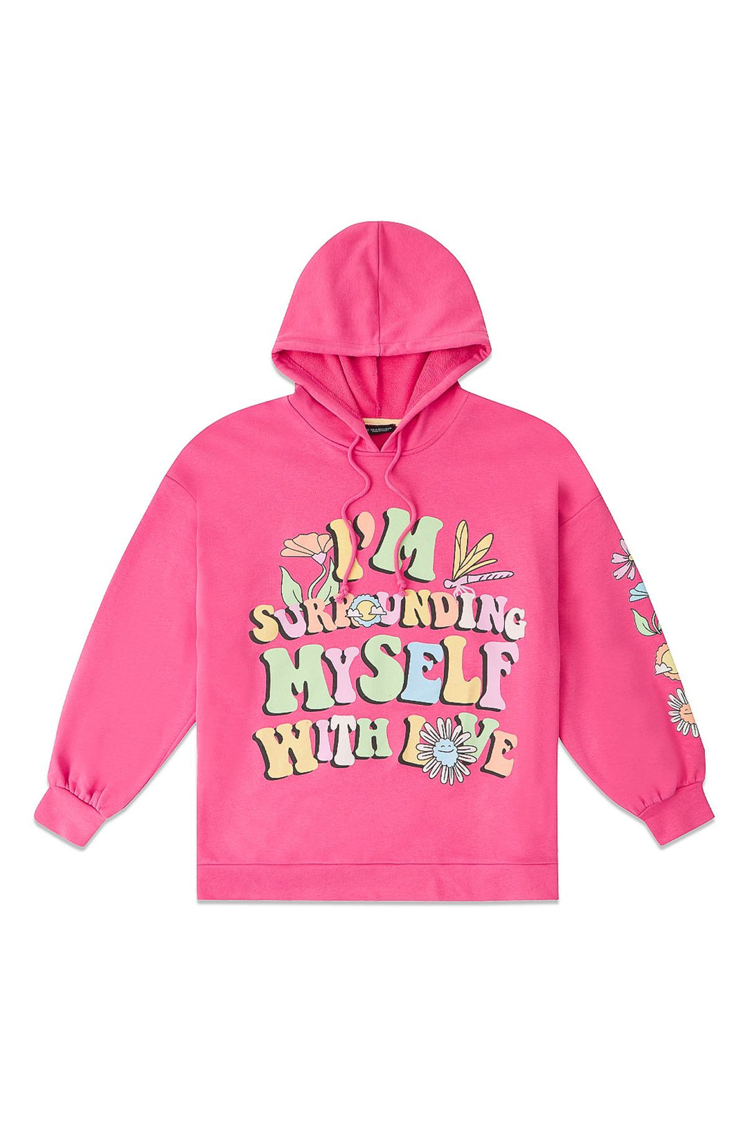 Yazı Baskılı Sweatshirt Pembe
