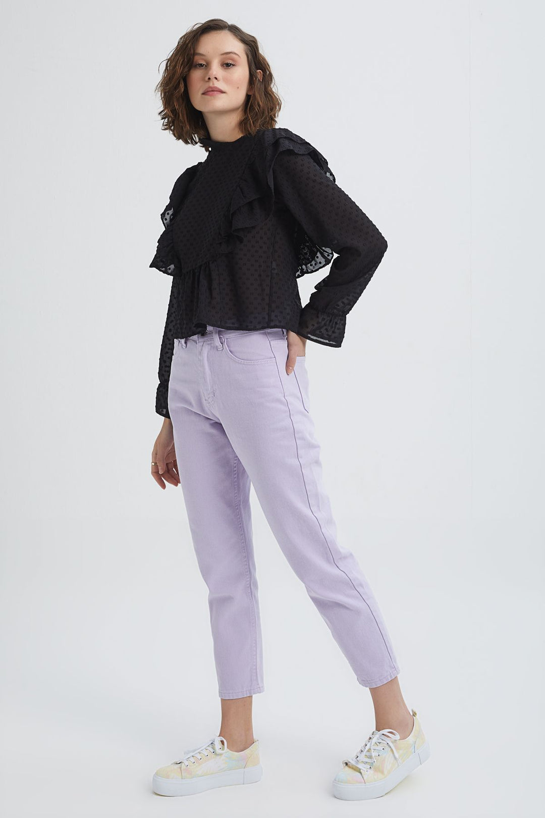 Fırfırlı Bluz Siyah