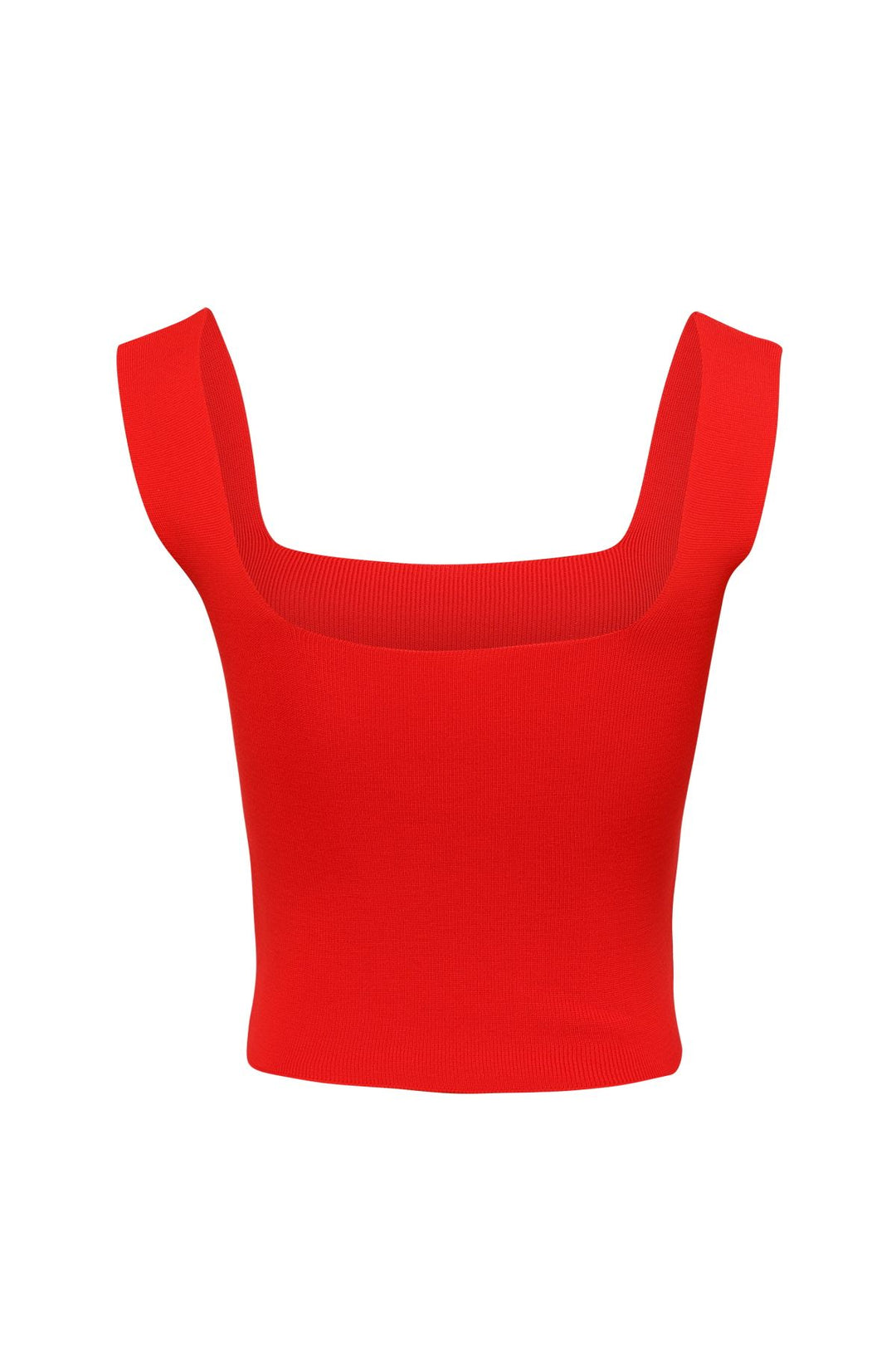 Strap Square Collar Knitwear Red