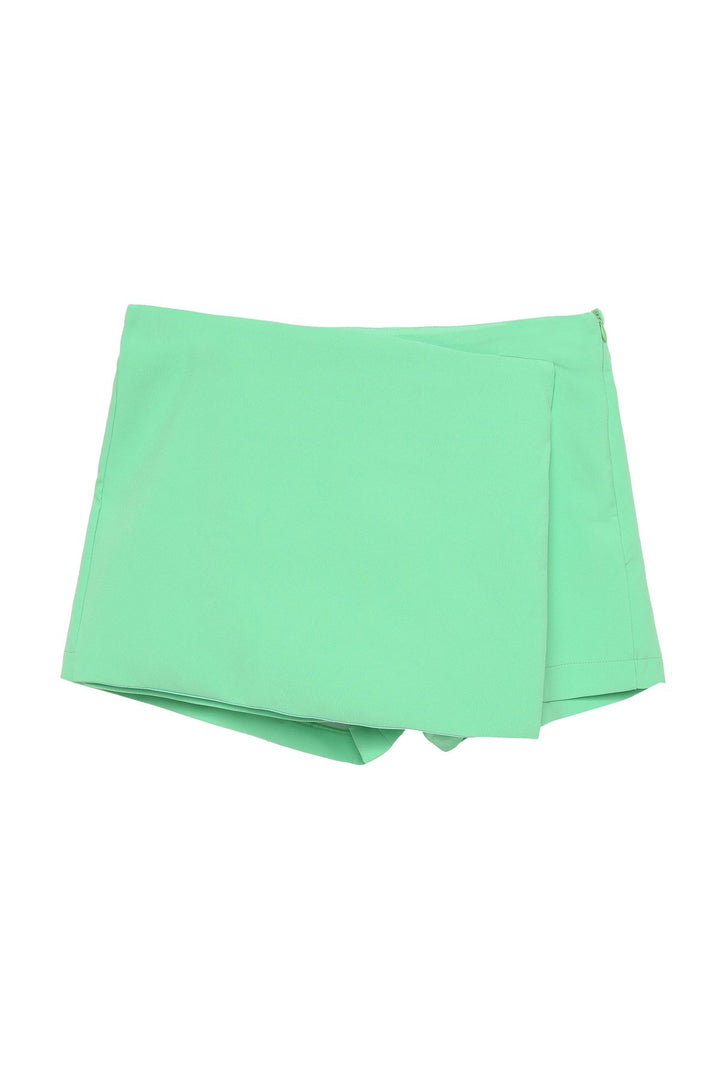 Asimetrik Şort Etek Apple Mint
