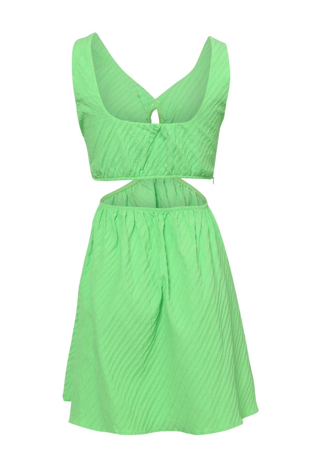 Cut Out V-Neck Dress Green