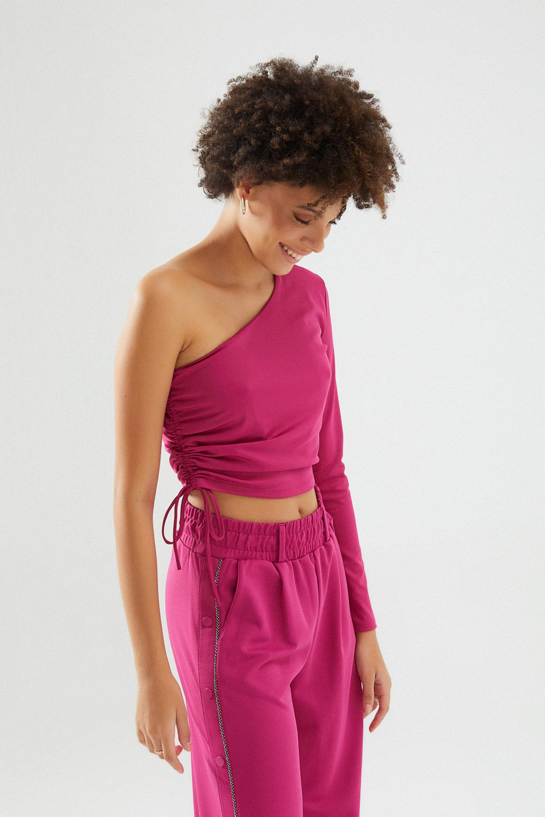 Büzgülü Tek Kol Bluz Orkide