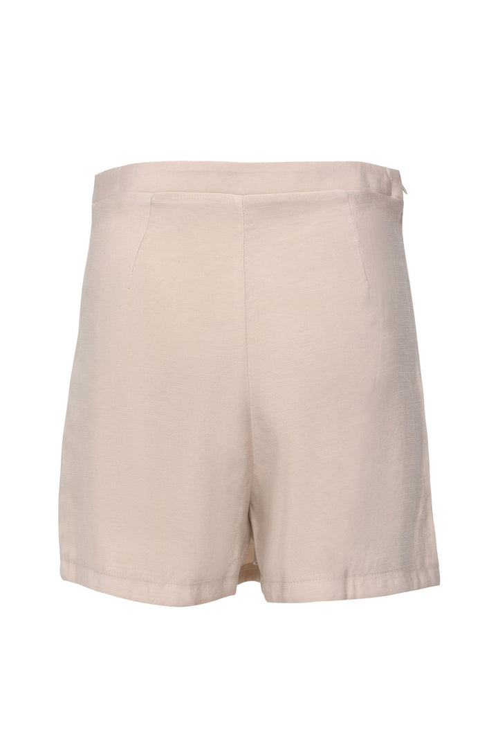 Button Accessory Skirt Shorts Beige