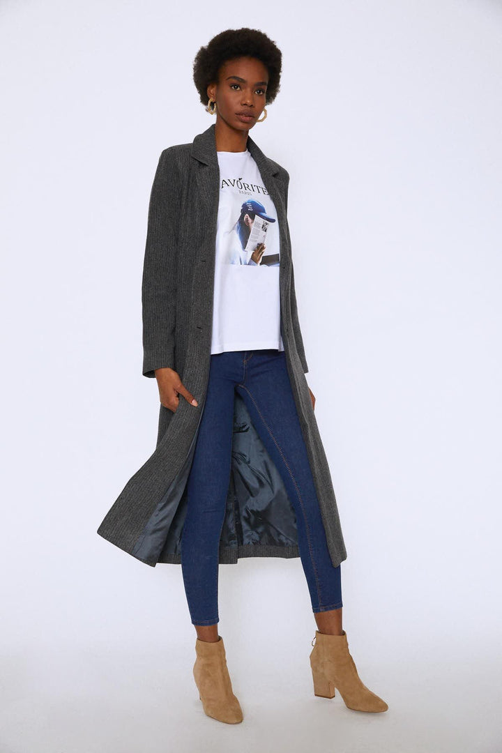 Long Cachet Coat Gray