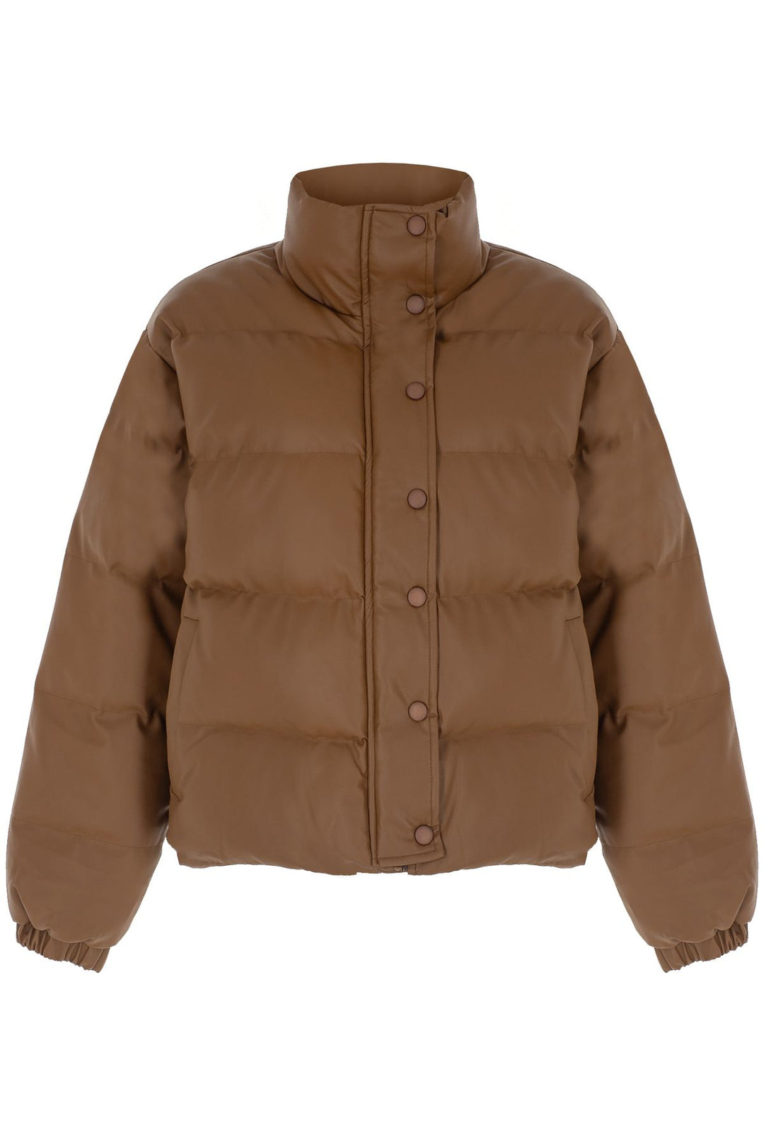 Leather Inflatable Coat Tan