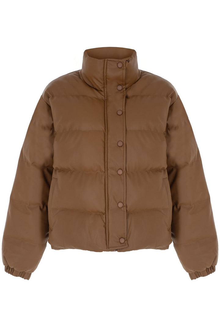 Leather Inflatable Coat Tan