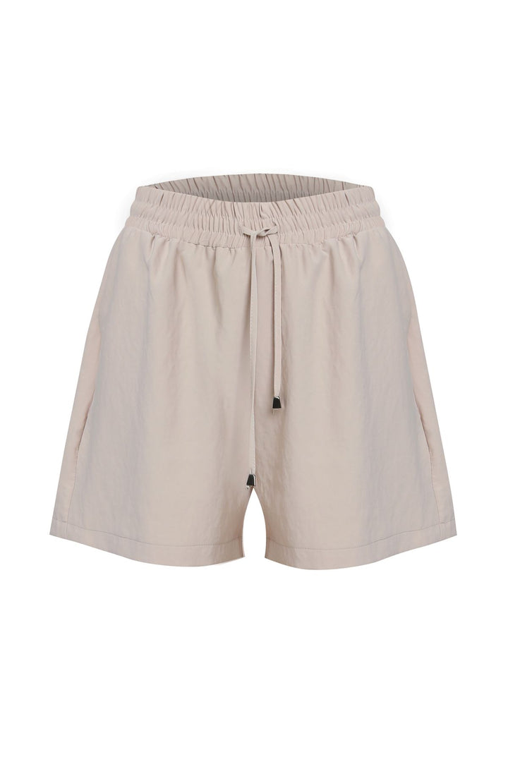 Beli Lastikli Cepli Şort Taş