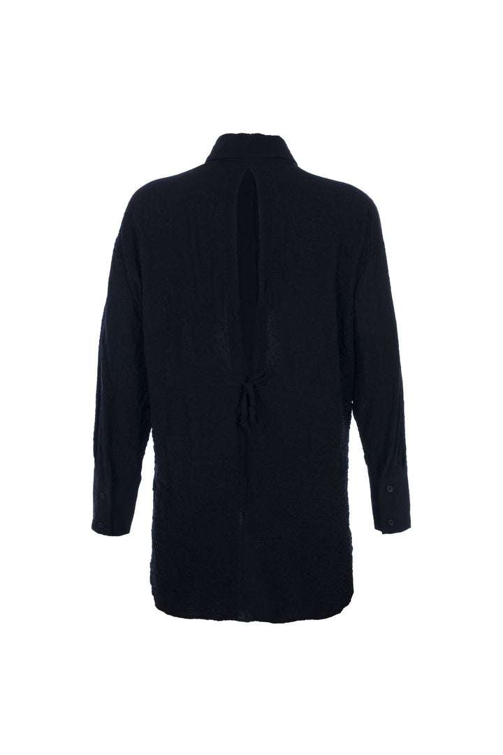 Oversize Back Detailed Shirt Black