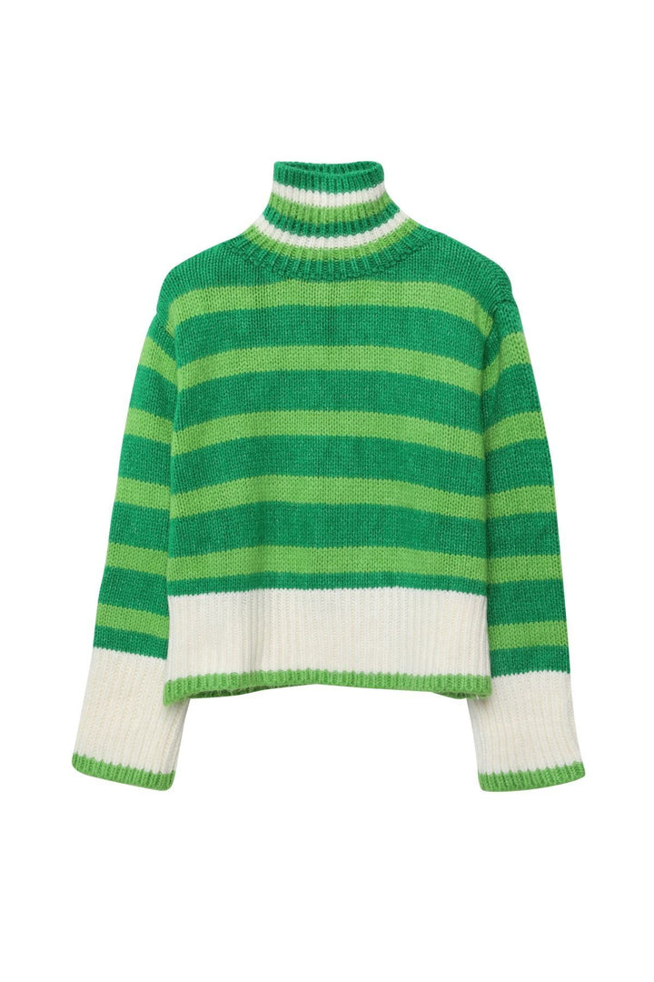 Çizgili Boğazlı Kazak Yeşil