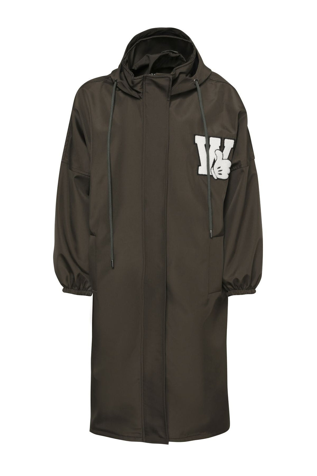 Kapüşonlu Oversize Trençkot Haki